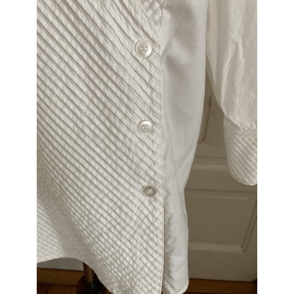Cottagecore AUTOGRAPH  women white shirt size 1x plus curvy Long Sleeve career - Picture 3 of 10